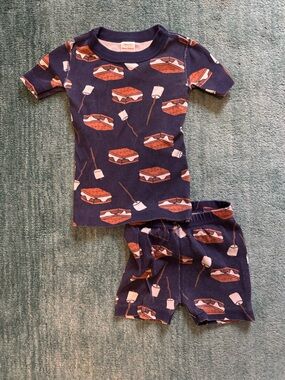 Hanna Andersson Navy S'mores Print Short Pajama Set
